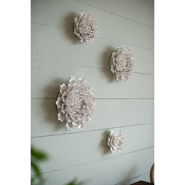 Cream Exaggerated 6" Ceramic Flower Wall Art