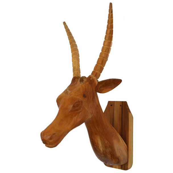 Elk Head Traditional Teak Root Wall Décor