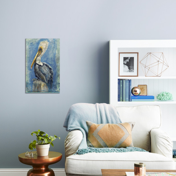 Blue Watercolor Pelican XL Wall Art