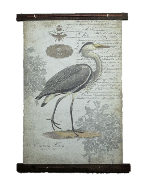 Grey Vintage Heron Large Tapestry Wall Décor