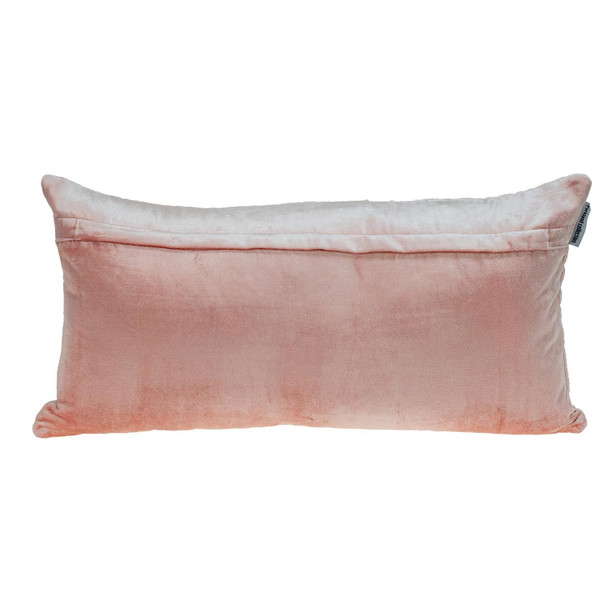 Pink Quilted Diamonds Velvet Solid Color Lumbar Pillow