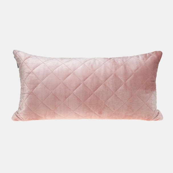 Tufted Diamond Pink Transitional Lumbar Pillow