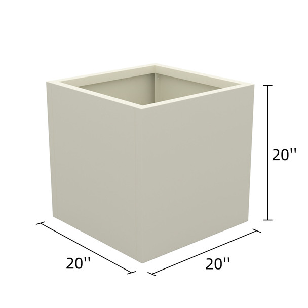 Mod White Designer Metal Cube Planter Box