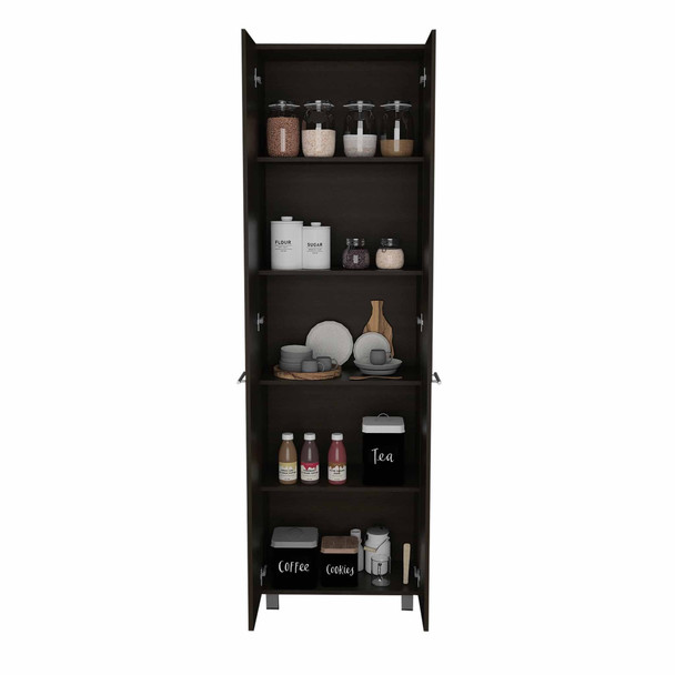 Thea Black Pantry Cabinet