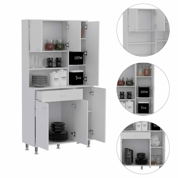 Milano White Pantry Cabinet