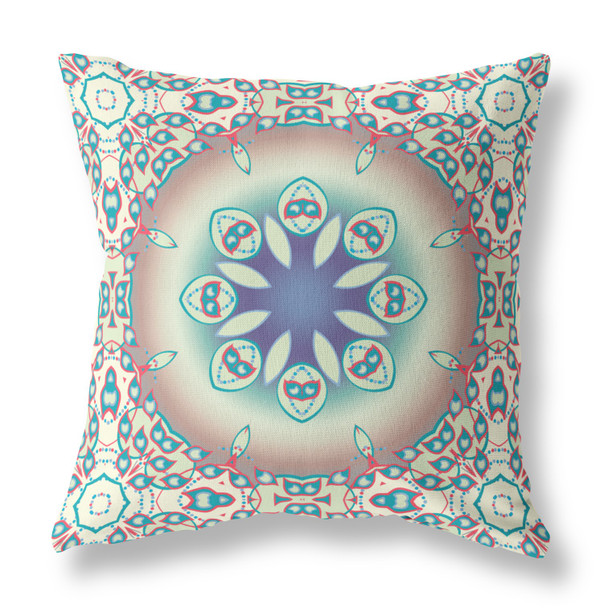18 Mauve Blue Jewel Indoor Outdoor Zippered Throw Pillow