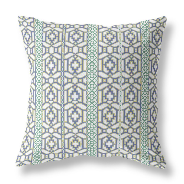 26 White Gray Linework Indoor Outdoor Zippered Throw Pillow