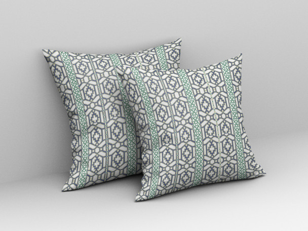 26 White Gray Linework Indoor Outdoor Zippered Throw Pillow