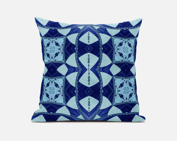 18" Sky Blue Cosmic Circle Boho Suede Throw Pillow