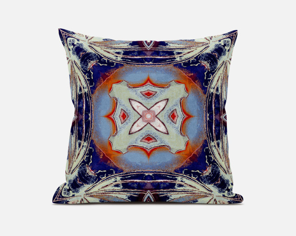 20 Indigo Orange Geo Tribal Suede Throw Pillow