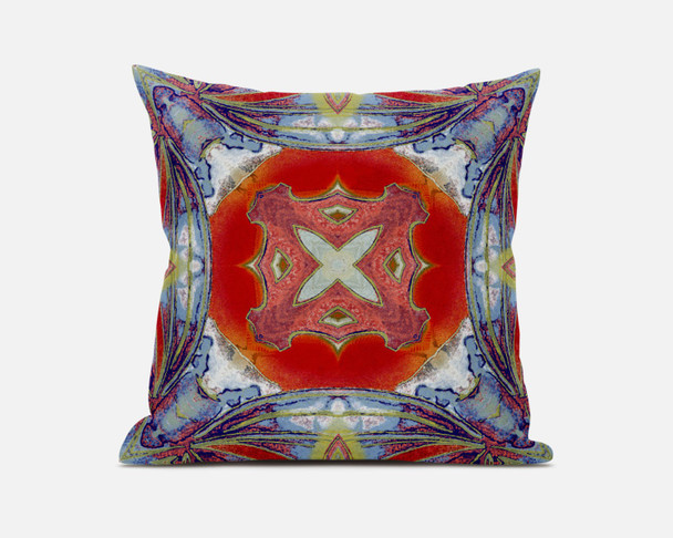 20 Blue Orange Geo Tribal Suede Throw Pillow