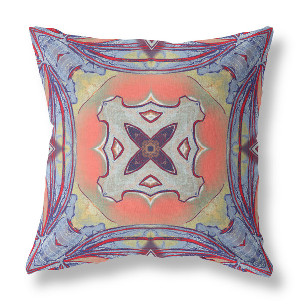 18 Purple Orange Geo Tribal Suede Throw Pillow