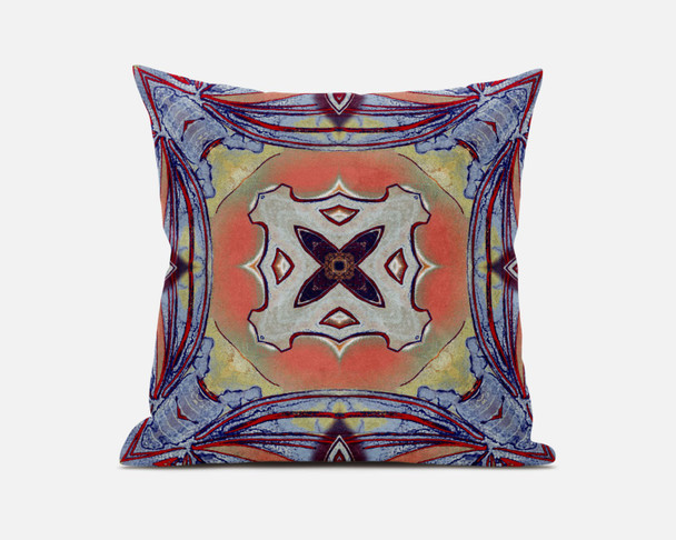 18 Purple Orange Geo Tribal Suede Throw Pillow