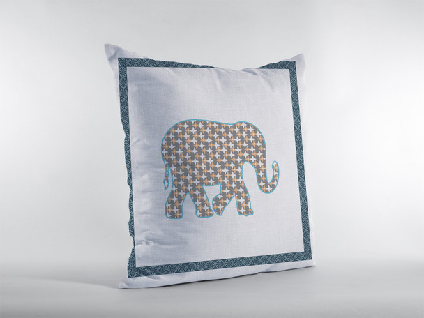 26 Gold White Elephant Indoor Outdoor Throw Pillow