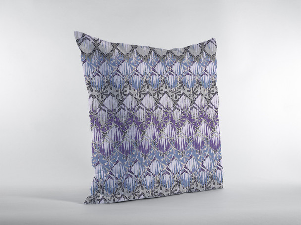 18 Purple Gray Hatch Indoor Outdoor Throw Pillow