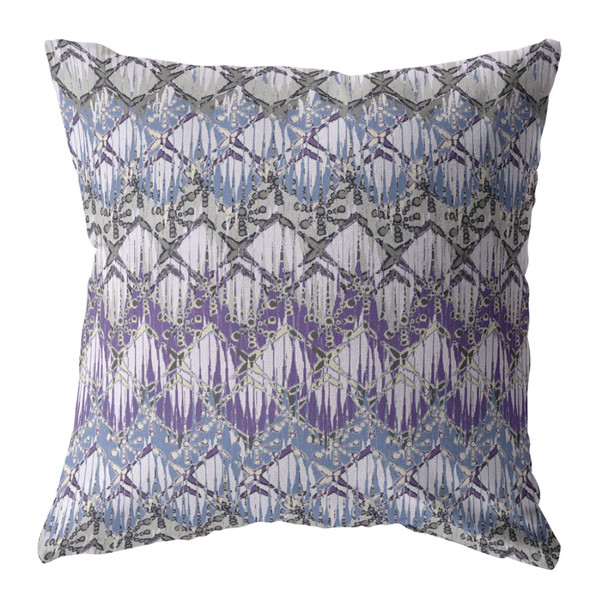 26 Purple Gray Hatch Indoor Outdoor Throw Pillow