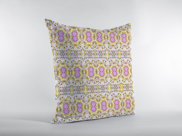 16 Yellow Lavender Geofloral Indoor Outdoor Zippered Throw Pillow