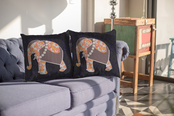 16 Orange Elephant Indoor Outdoor Zippered Throw Pillow