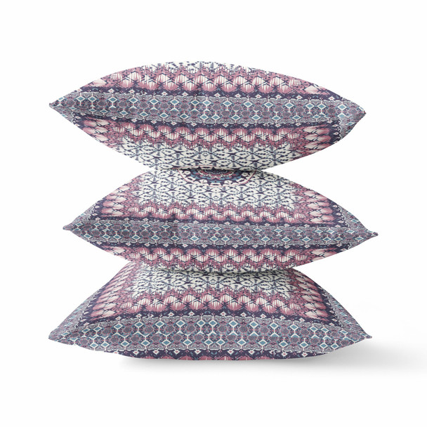 18 Pink Gray Holy Floral Indoor Outdoor Throw Pillow