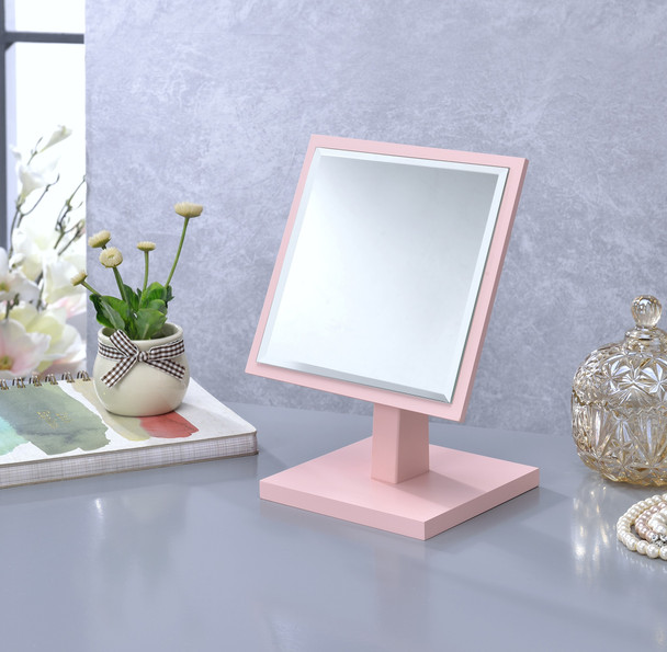Pretty Pink Square Make Up Vanity Mirror
