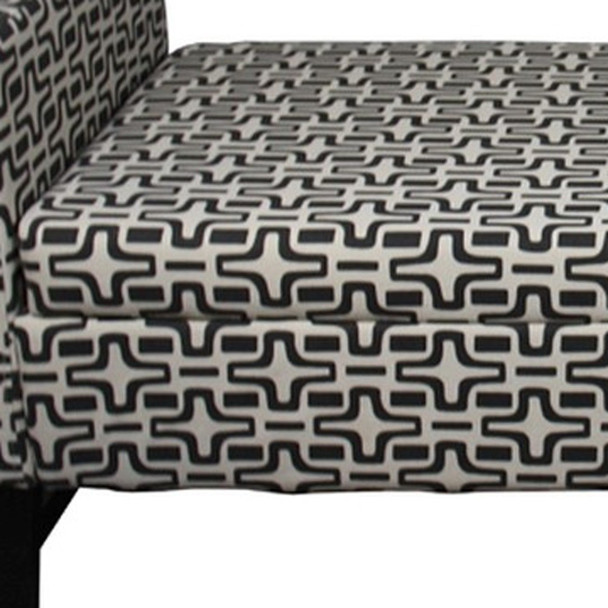 Modern Dark Brown and White Retro Star Print Storage Bench