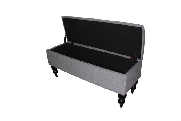 Modern Tailored Gray and Black Storage Bench