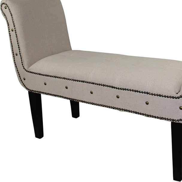 Ivory Suede U Shaped Arm Roll Bench