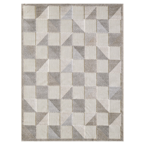 8 x 10 Gray Triangle Indoor Outdoor Area Rug