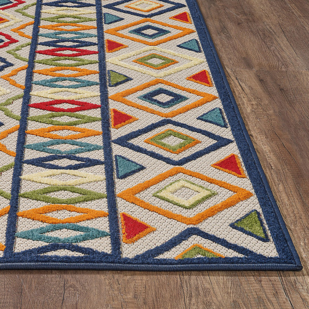 8 x 10 Multicolor Aztec Pattern Indoor Outdoor Area Rug