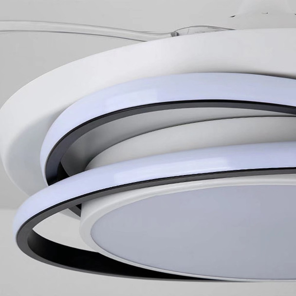 Asymmetric White Ceiling Lamp And Fan