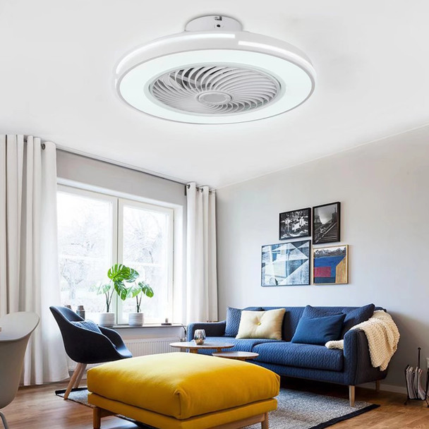 White Compact LED Fan and Light
