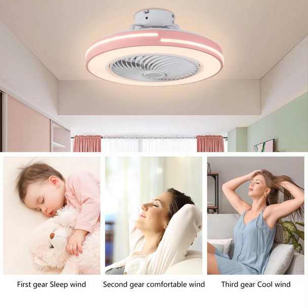 Compact Pink LED Ceiling Fan and Light