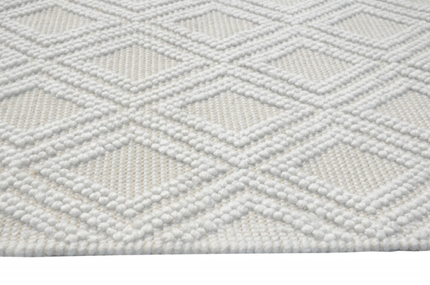 5 x 7 Ivory Diamond Lattice Modern Area Rug