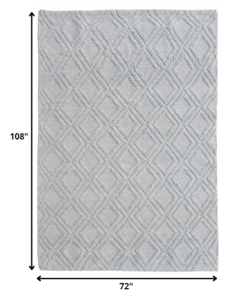 6 x 9 Gray Diamond Lattice Modern Area Rug