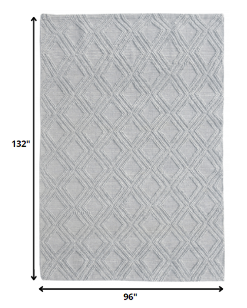 8 x 11 Gray Diamond Lattice Modern Area Rug