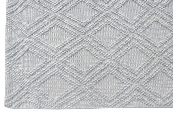 9 x 13 Gray Diamond Lattice Modern Area Rug