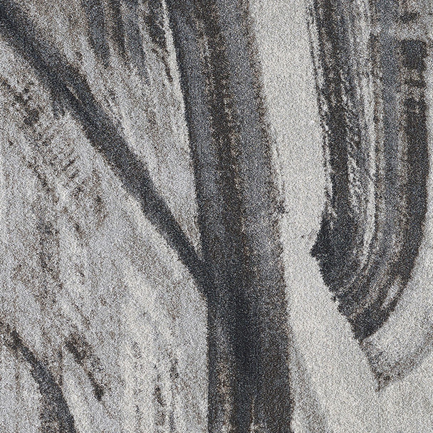 7 x 10 Gray Ivory Abstract Strokes Modern Area Rug