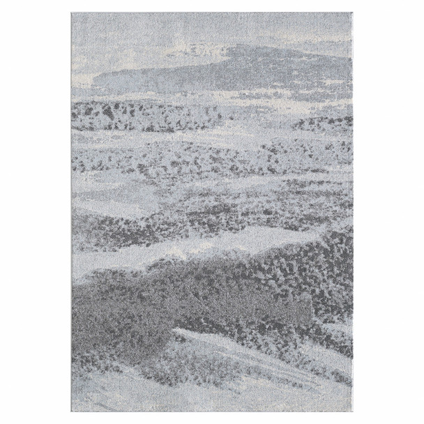 7 x 10 Blue Gray Abstract Mist Modern Area Rug