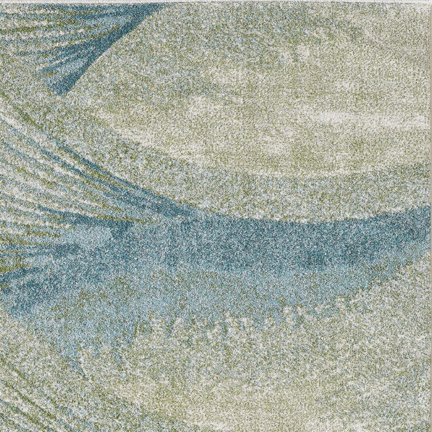 10 x 13 Blue Beige Abstract Waves Modern Area Rug