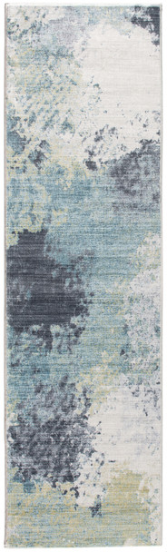 5 x 8 Blue Yellow Abstract Sky Area Rug