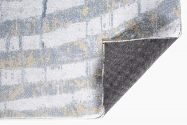 2 x 7 Gray Distressed Steps Abstract Runner Rug