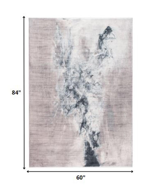 5 x 8 Sand Abstract Splash Modern Area Rug