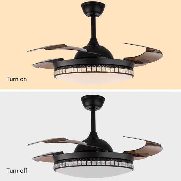 Stylish Black Chandelier With Retractable Blades