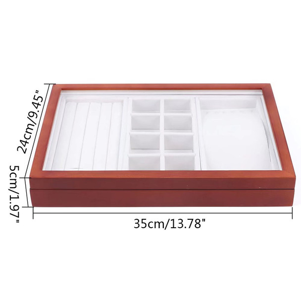 Maple Brown Multi Function Wooden Jewelry Organizer Box