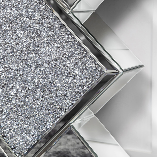 Diamond Silver Mirrored  Console Table