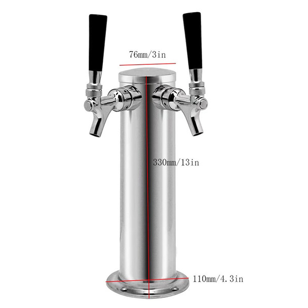 Modern Dual Faucet Stainless Steel Beer Dispenser