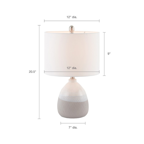 Beige Table Lamp White drum Shaped Shade (Driggs - Beige - Table Lamp)