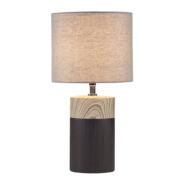 Black Ceramic Table Lamp Two-tone Cylindar Base (Nicolo - Black - Table Lamp)