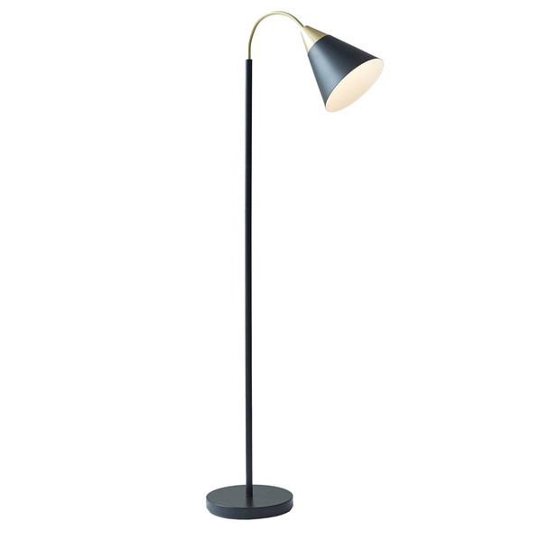 Matte Black & Gold Arched Floor Lamp (Beacon-Matt Black- Floor Lamp)