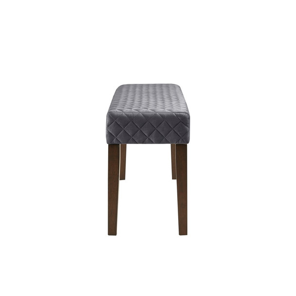 Grey Quilted Upholstered Accent Bench w/Wooden Legs (Cheshire-Grey-Benches)